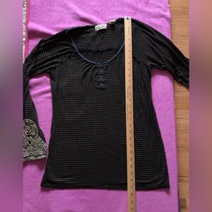 Gimmicks by BKE Black and Purple Striped Top
